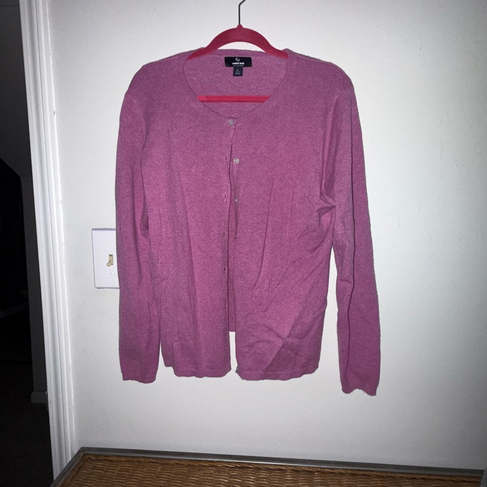 Lands' End Women's Rose Cardigan Sweater